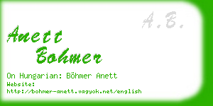 anett bohmer business card